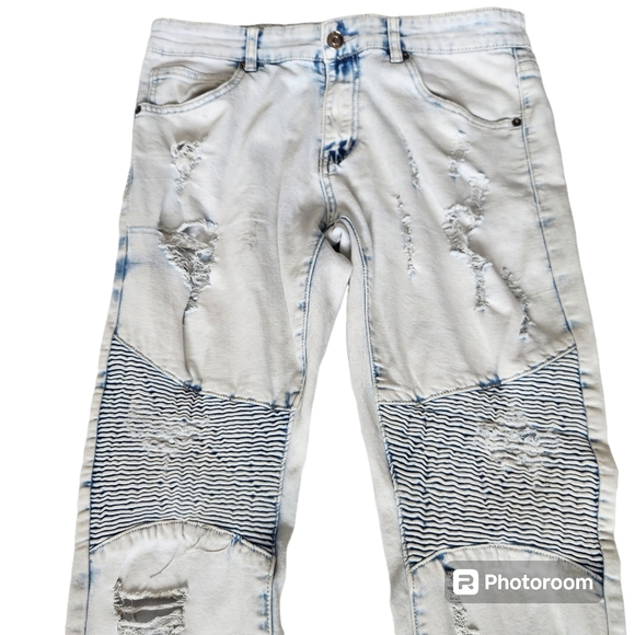 CJ Black Premium Men's Jeans Slim Skinny Flex Distressed  32/30 - Picture 3 of 11